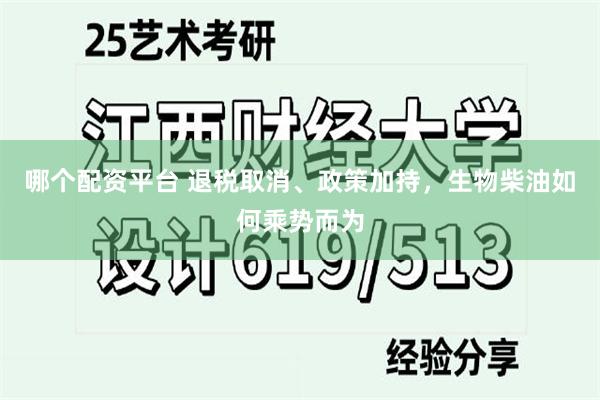 哪个配资平台 退税取消、政策加持，生物柴油如何乘势而为