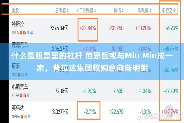 什么是股票里的杠杆 范思哲或与Miu Miu成一家，普拉达集团收购意向渐明朗